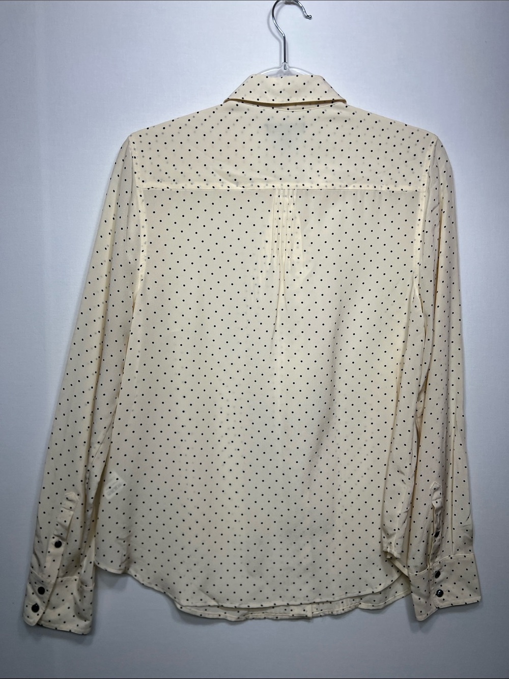 J.Crew Polka Dot Ruffle Blouse in Cream & Black Size Small - Picture 4 of 9